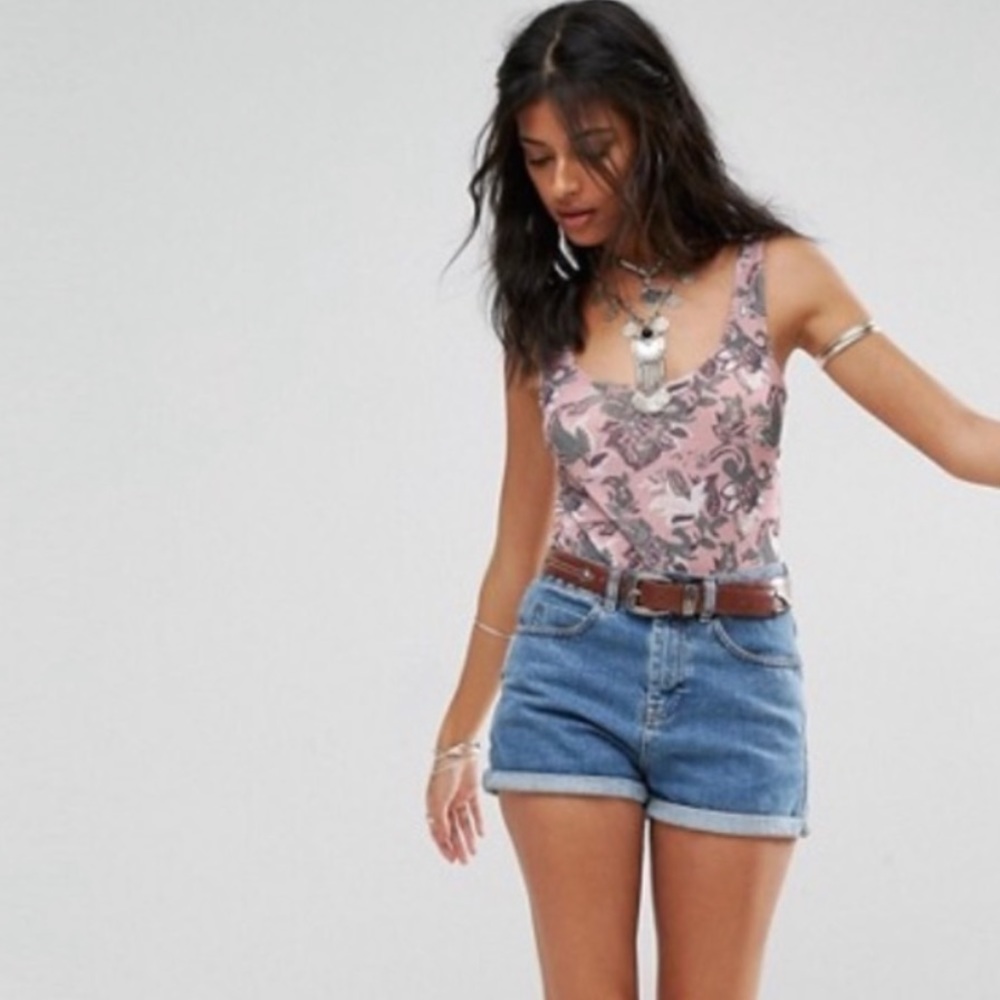 NWOT//Free People Paisley Bodysuit